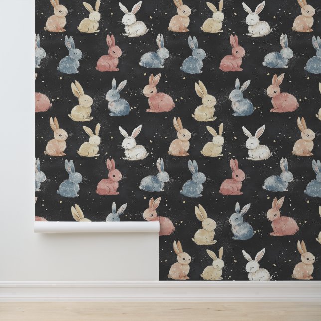 Papier Peint Dessin de la calotte Motif de lapin mignon (Application)