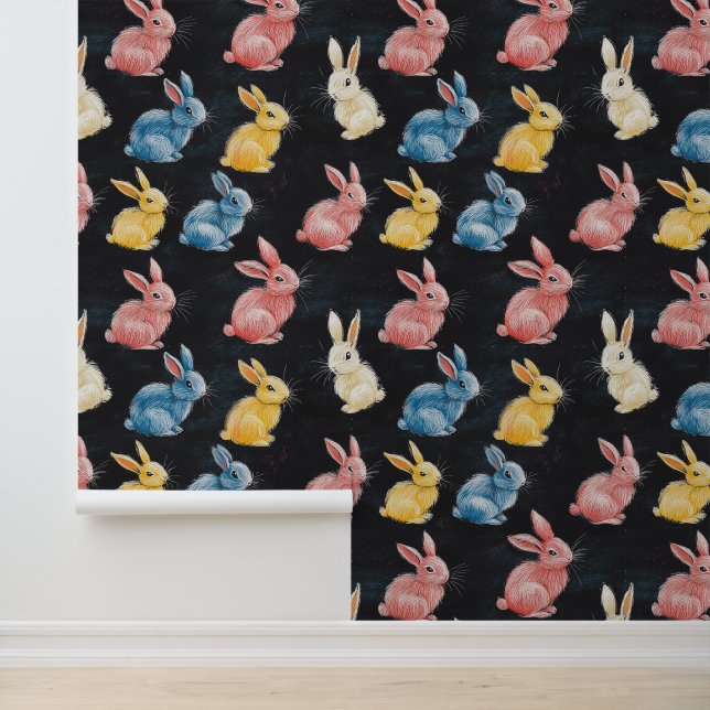 Papier Peint Dessin de la calotte Motif de lapin mignon (Application)