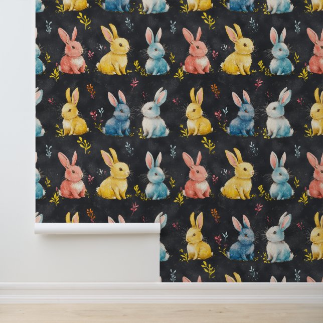 Papier Peint Dessin de la calotte Motif de lapin mignon (Application)