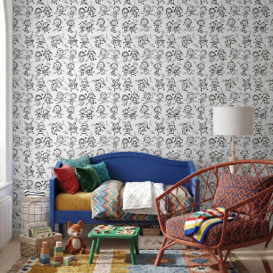 Papier Peint Dessin Enfants Mignons pour la Nurserie ou la Sall