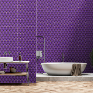 Papier Peint Diamant Or Ogee Tufé violet