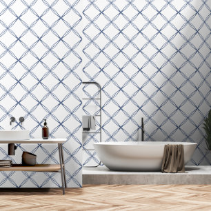 Papier Peint Diamant Pétal Bleu Simple Moderne