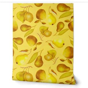 Papier Peint Différents fruits Motif Jaune