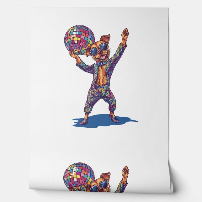 Papier Peint Disco Dog Delight � Funny 70s Party Pup (Déroulement)