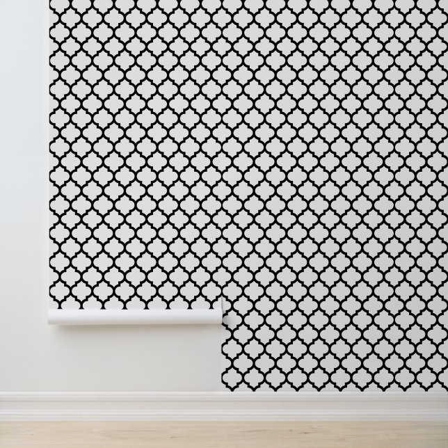 Papier Peint do-it-yourself couleurs Quatrefoil marocain #5 noi (Application)