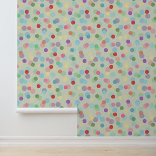 Papier Peint Dots Moderne Coloré Motif Vert