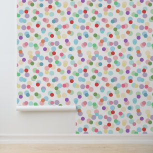 Papier Peint Dots Moderne Motif coloré blanc
