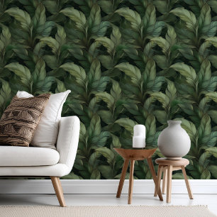 Papier Peint Dramatique Moody Foliage Green ID1051