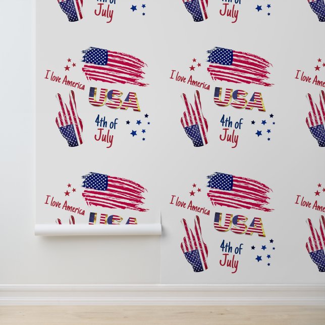 Papier Peint Drapeau 4 juillet américain (Application)