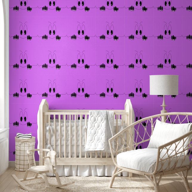 Papier Peint Drôle Curiosity Yeux Couleur personnalisée violet (Enfants)
