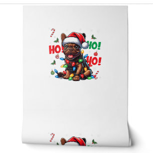 Papier Peint Drôle de boule de Noël de chien français Santa Cha