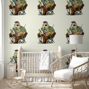 Papier Peint Drummer de tortue amusant