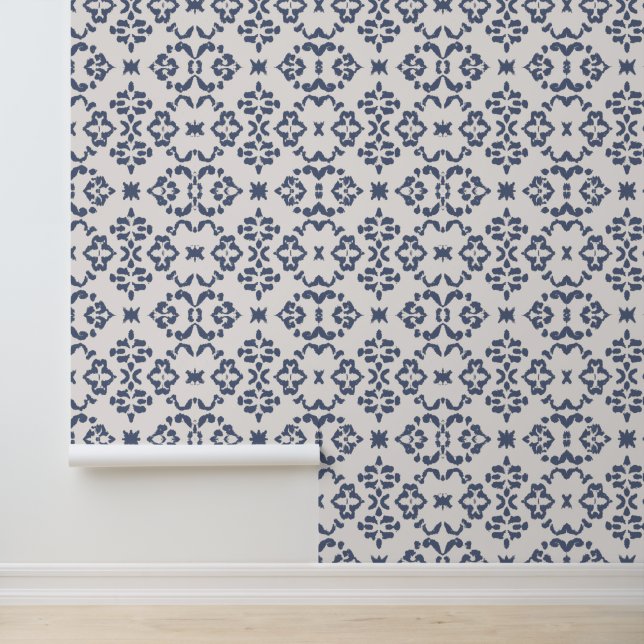 Papier Peint Élégance victorienne bleue et blanche (Application)