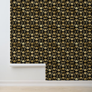 Papier Peint Elégant Art Déco Motif Gold Noir