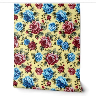 Papier Peint Élégant Chic Colorful Floral Rustic Motif