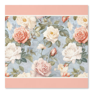 Papier Peint Elégant corail et ivoire Roses de la chambre front
