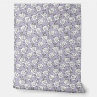 Papier Peint Elégant jardin Rose en Lavande