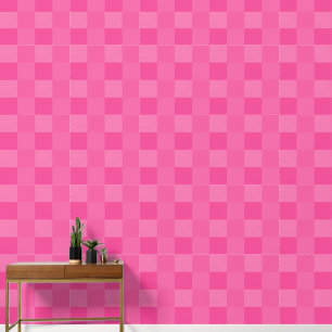 Papier Peint Élégant minimaliste rose À damiers Carrés