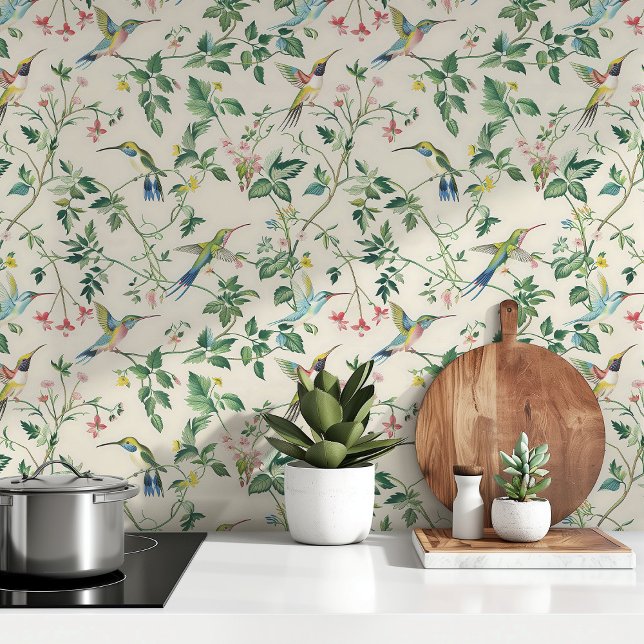 Papier Peint Élégant modèle floral inspiré par la nature des co (Créateur téléchargé)