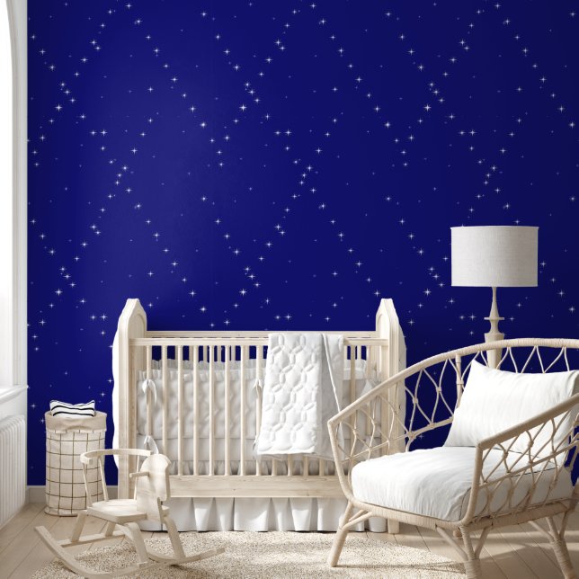 Papier Peint élégant moderne et élégant bleu étoile (Enfants)