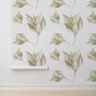 Papier Peint Élégant montage minimaliste dans les tons dorés