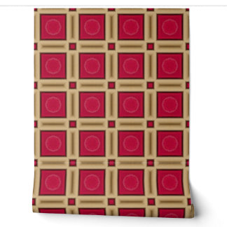 Papier Peint Élégant Motif géométrique rouge et or