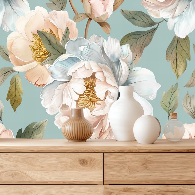 Papier Peint Elegant Peony Motif sans couture | (Créateur téléchargé)
