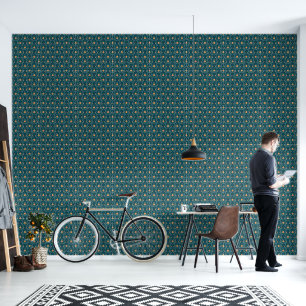Papier Peint Élégant printemps fleuri modèle vert