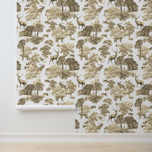 Papier Peint Élégant Rustic Deer Forest Animaux Toile