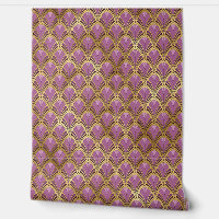 Elégant violet or Art Déco Motif Vintage