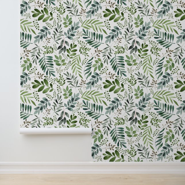 Papier Peint Elégante aquarelle Feuilles (Application)