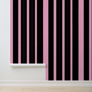 Papier Peint Élégante bande rose et noire