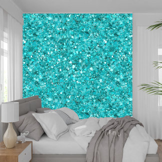 Papier Peint Elégante fille Turquoise Parties scintillant Textu