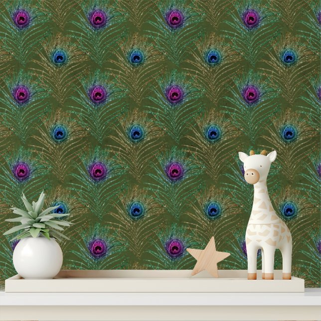 Papier Peint Elégante Parties scintillant Bleue Vert Peacock Pl (Créateur téléchargé)