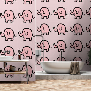 Papier Peint Eléphants Animaux Motifs Bébé Fille Nourriture ros