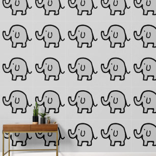 Papier Peint Eléphants Animaux Motifs Bébé Garçon fille mignonn