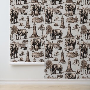 Papier Peint Eléphants et statues