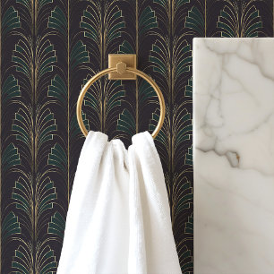 Papier Peint Emerald Green Et Black Art Déco