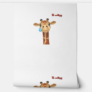 Papier Peint emoji triste visage de girafe en larmes
