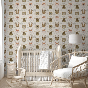 Papier peint en bois beige
