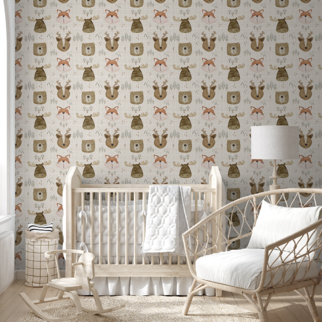 Papier peint en bois beige (Enfants)
