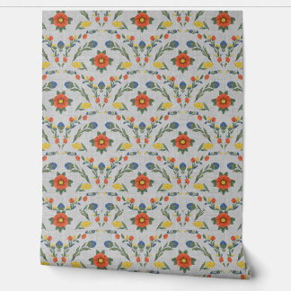 Papier peint en fleurs vintage