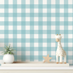 Papier Peint En vichy bleu et blanc À damiers