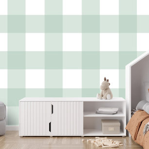 Papier Peint en vichy feu vert chèque mignon simple grand plis