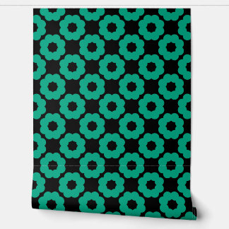 Papier peint en vinyle lisse turquoise Floral Burs