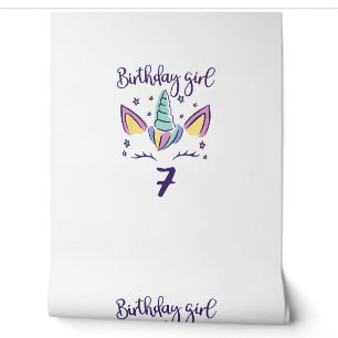 Papier Peint Enfants C'est Mon Anniversaire Dabbing Licorne Arc