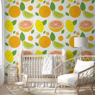 Papier Peint Enfants Motifs de fruits d'agrumes gais