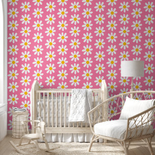 Papier Peint Enfants Motifs Fleur Rose Cute