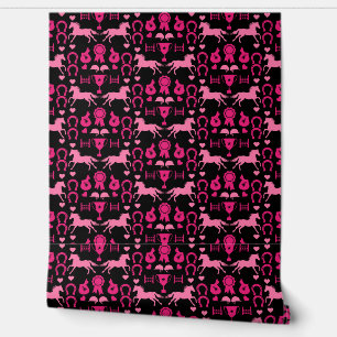 Papier Peint Équitation Rose