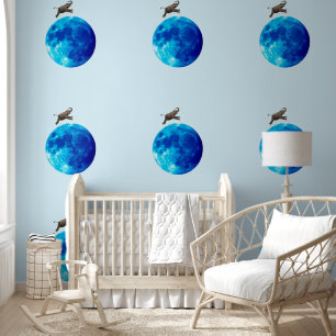 Papier Peint Et L'Éléphant S'Est Jumelé Sur La Lune